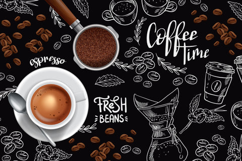Coffee Cup and Coffee Beans Wallpaper