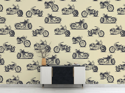 Motorcycles Pattern Wallpaper