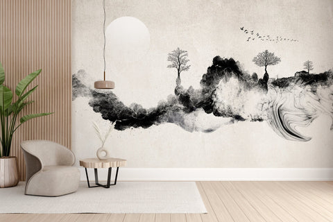 Chinoiserie Abstract Wallpaper