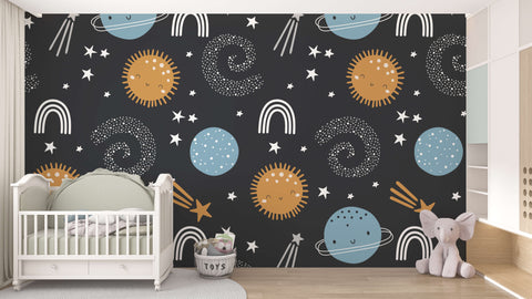 Nebulous Star Nursery Wallpaper
