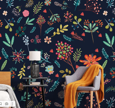 Oriental Floral Wallpaper