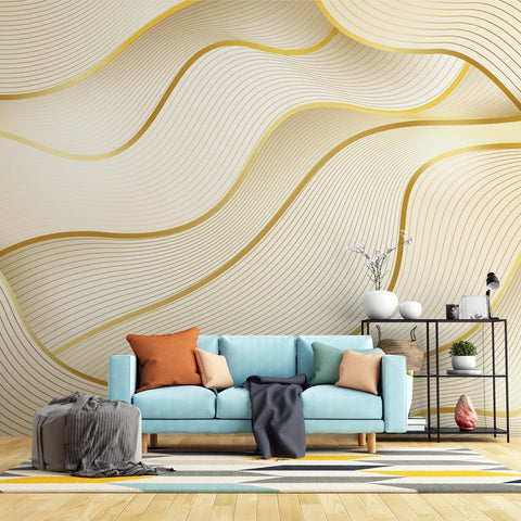 Golden Flow: Abstract Wallpaper