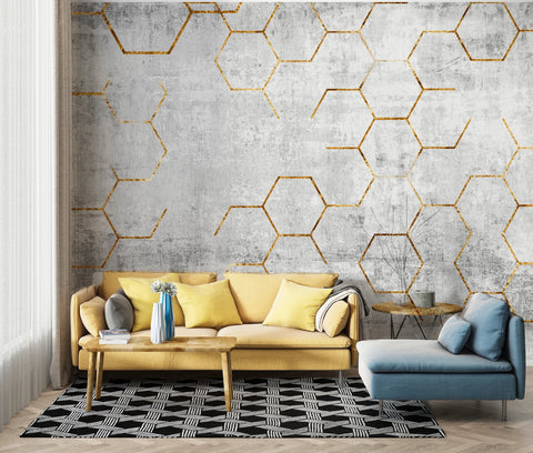 Geometrical Concrete Texture Wall Mural