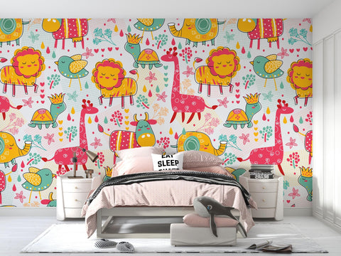 Jungle Safari Animals Wall Mural