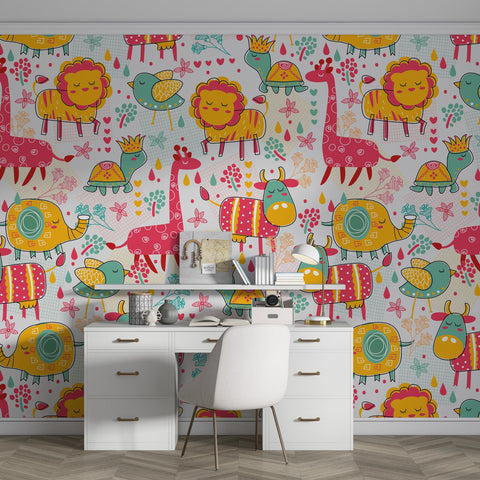 Jungle Safari Animals Wall Mural