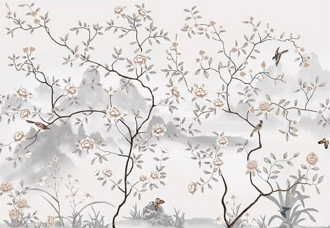 Actinidia Floral Wallpaper