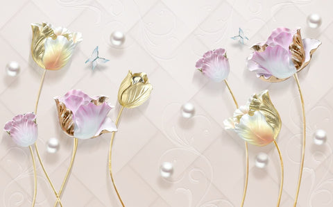 Perla Flower Floral Wallpaper