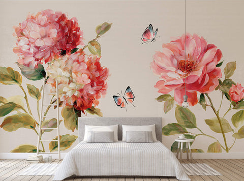 Kanzan Flower Floral Wallpaper