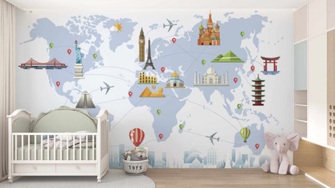 Exploraholic Nursery Wallpaper