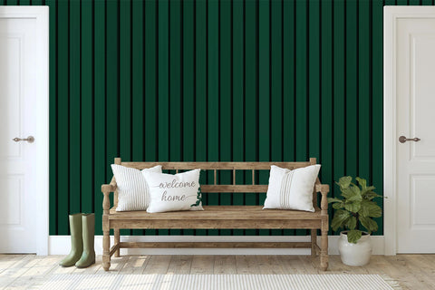 Wainscot Green Wood Wallpaper